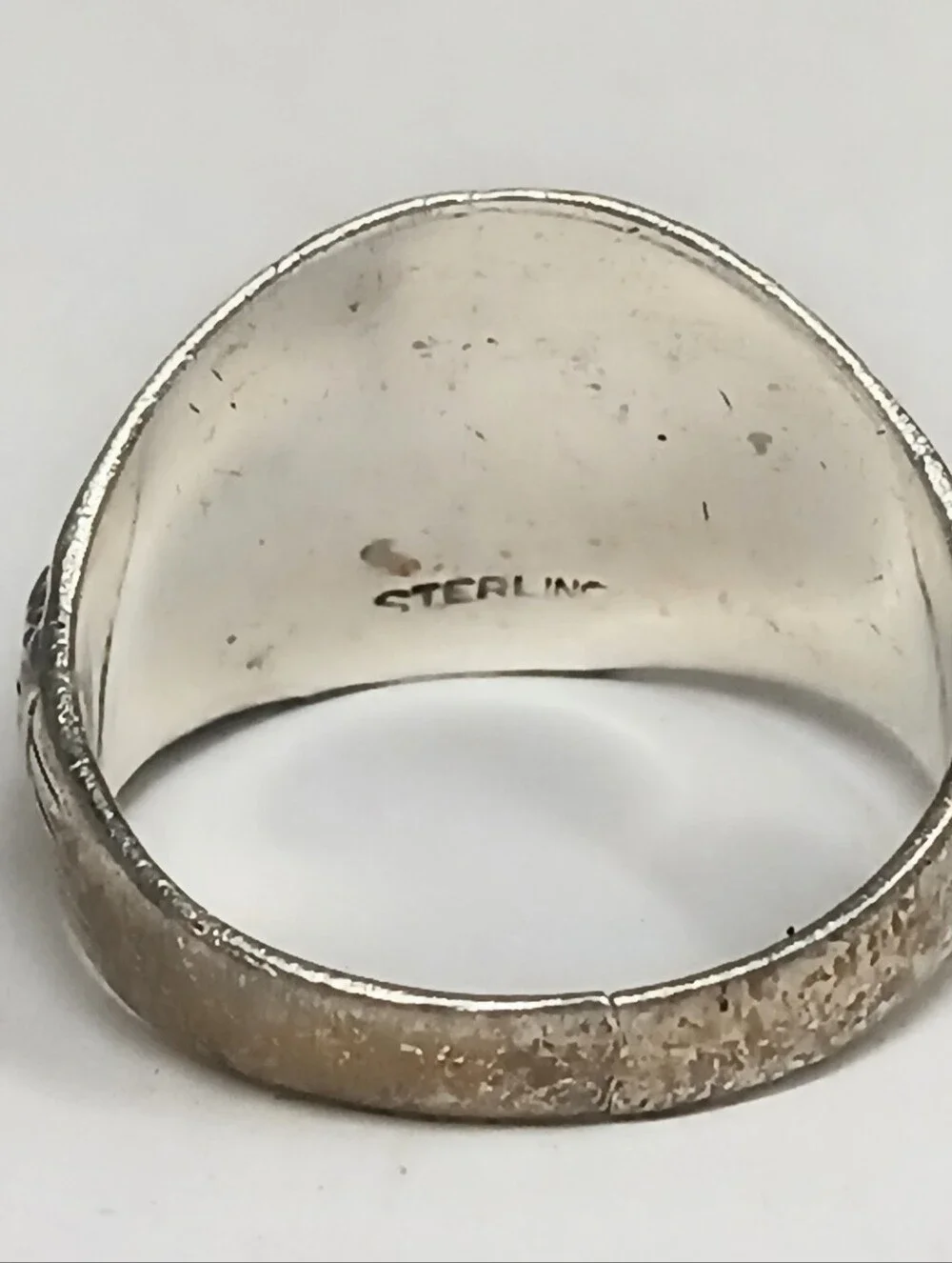 Vintage US Navy Sterling Silver Eagle Anchor Signet Ring Men's Size 10 Military